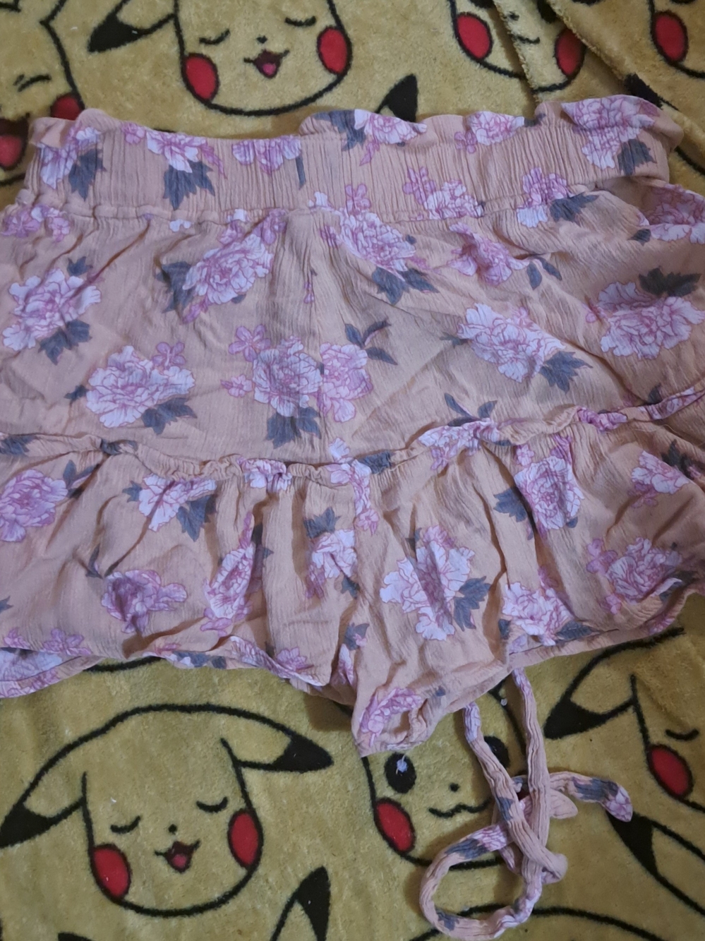 Vanilla Star Yellow Floral Ruffle Shorts
